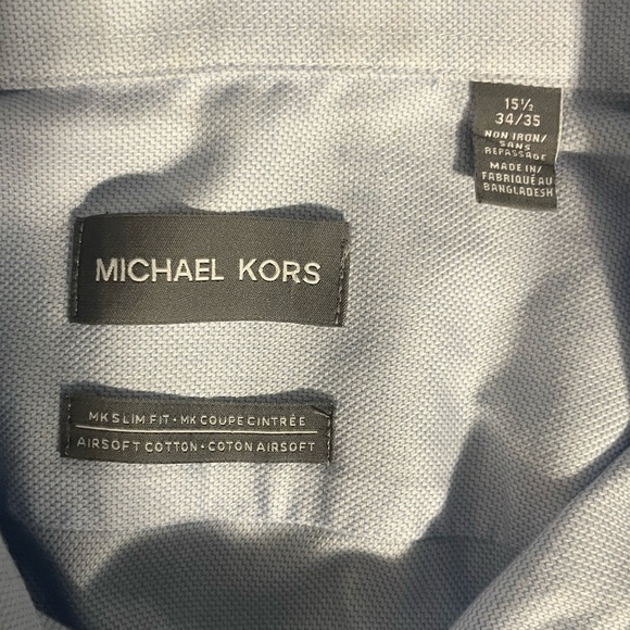 MICHAEL KORS POWDER BLUE OXFORD BUTTON UP SHIRT (M) - Picture 2 of 5